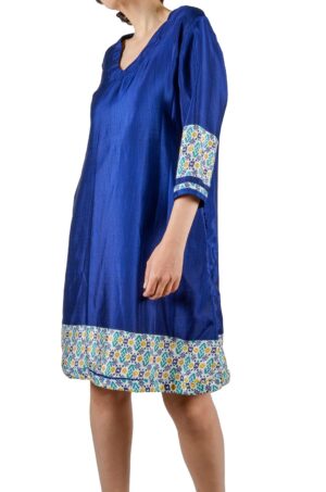 indian-silk-tunic-dress-blue